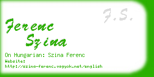 ferenc szina business card